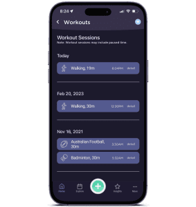 workout screen